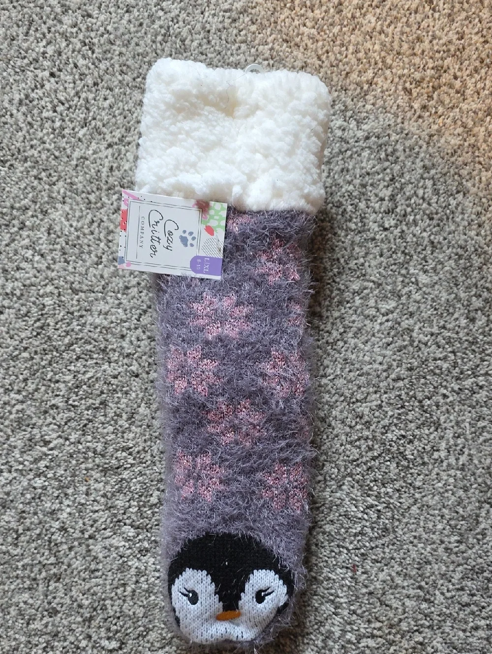Cozy Critter Women's Plush Penguin Fuzzy Socks